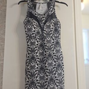 Chic Black and White Floral Mini Dress